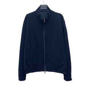 Loro Piana Mens Windmate Bomber Jacket Double-Sided Navy Blue Size 50 L Stand-Up